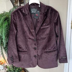 Brand New Levi’s Drama Club XL Blazer Velvet Oversized Plum Brown Jacket